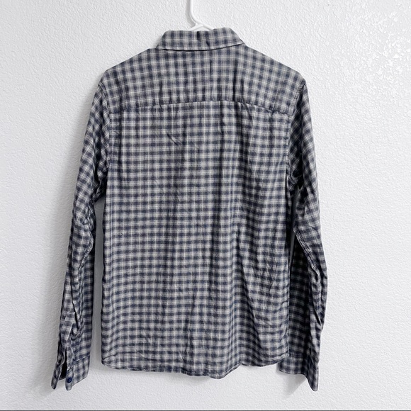 Patagonia Organic Cotton Plaid Long Sleeve Men's Medium Light Brown/Dark Blue - Picture 9 of 15